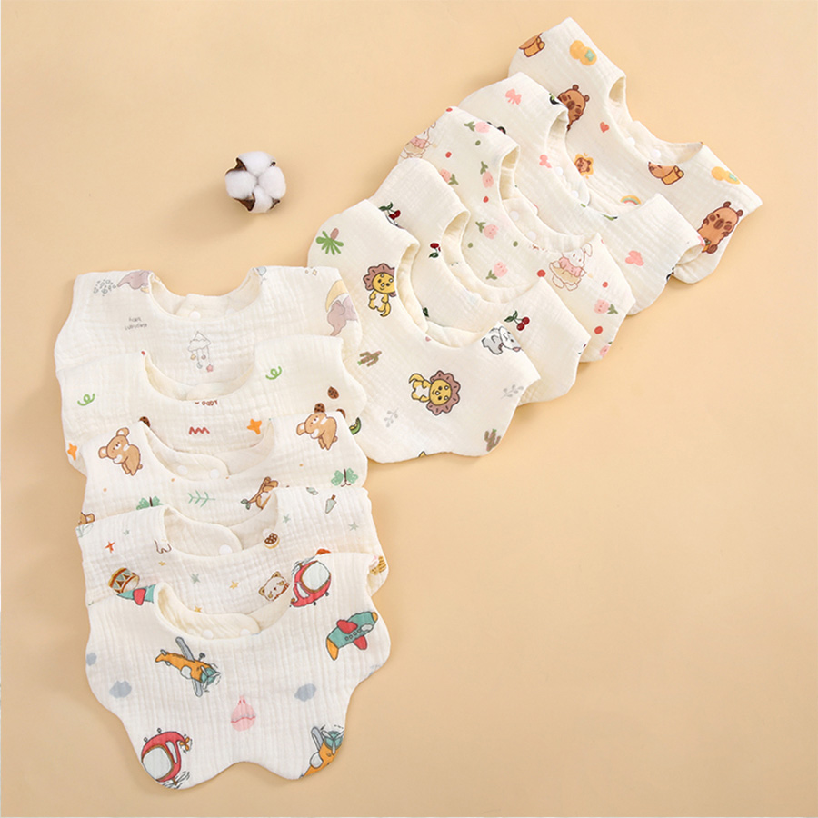 Printed Bibs Pack - 3-Pack of Pure Cotton Baby Bibs,