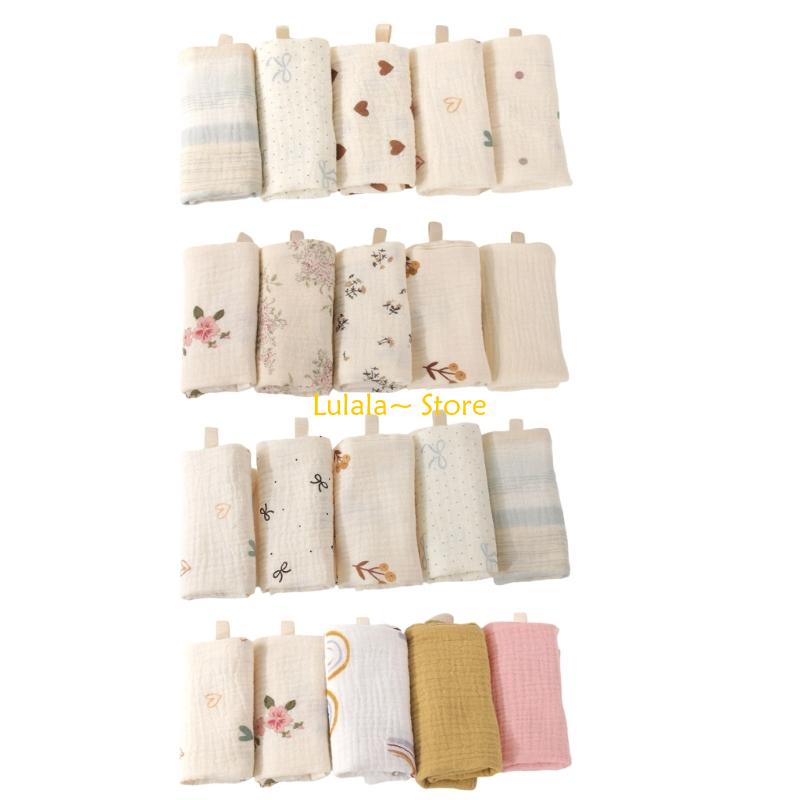 Y4QA Pack of 5pcs Soft Baby Wa - Printed Bibs Pack 评论和价格