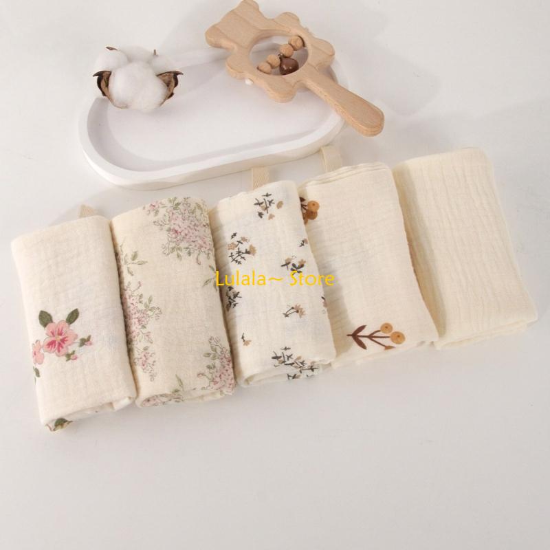 Y4QA Pack of 5pcs Soft Baby Wa - Printed Bibs Pack 评论和价格
