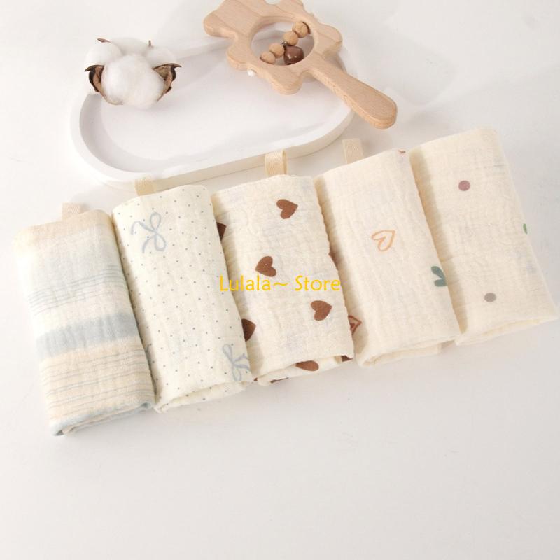 Y4QA Pack of 5pcs Soft Baby Wa - Printed Bibs Pack 评论和价格