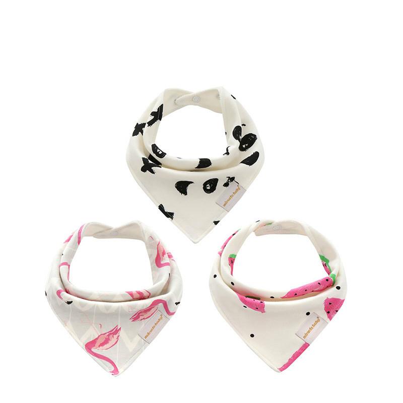 3pcs/pack Pure Cotton Baby Sca - Printed Bibs Pack 评论和价格