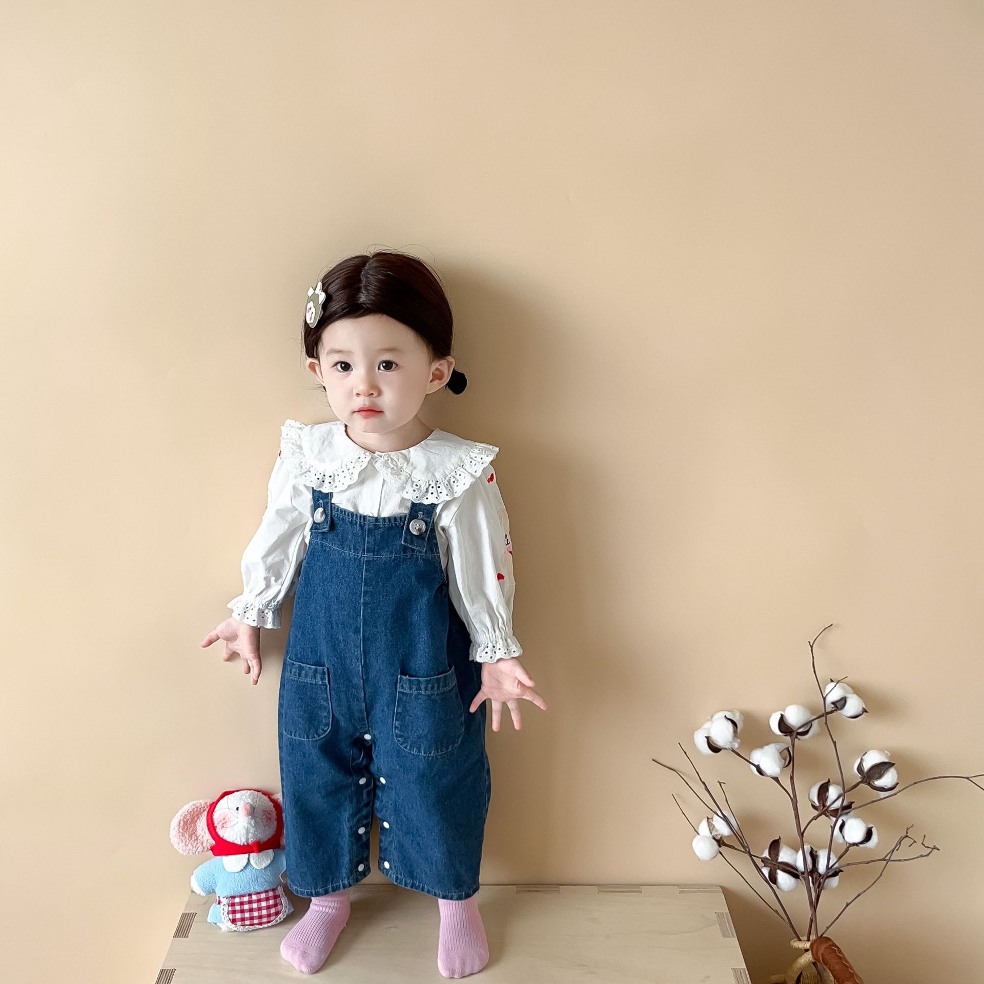 Cute Baby Girls Overalls 0-24M - Baby Overall Denim 评论和价格