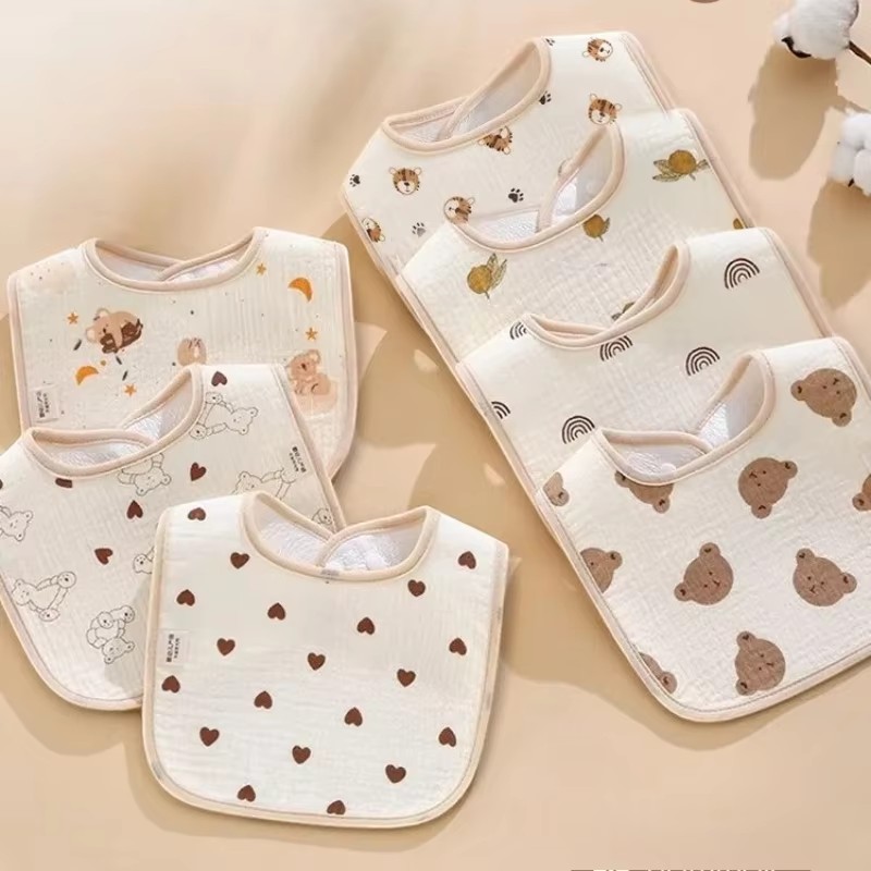 7pcs/pack Cartoon Print Baby B - Printed Bibs Pack 评论和价格