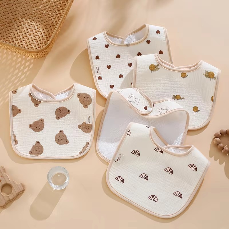 7pcs/pack Cartoon Print Baby B - Printed Bibs Pack 评论和价格