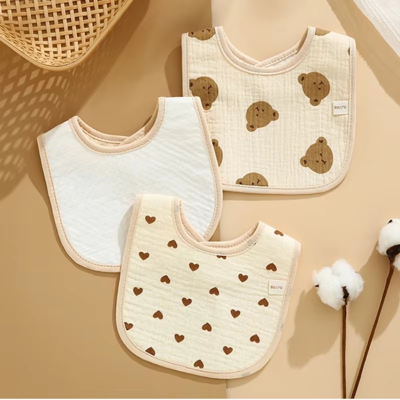 7pcs/pack Cartoon Print Baby B - Printed Bibs Pack 评论和价格