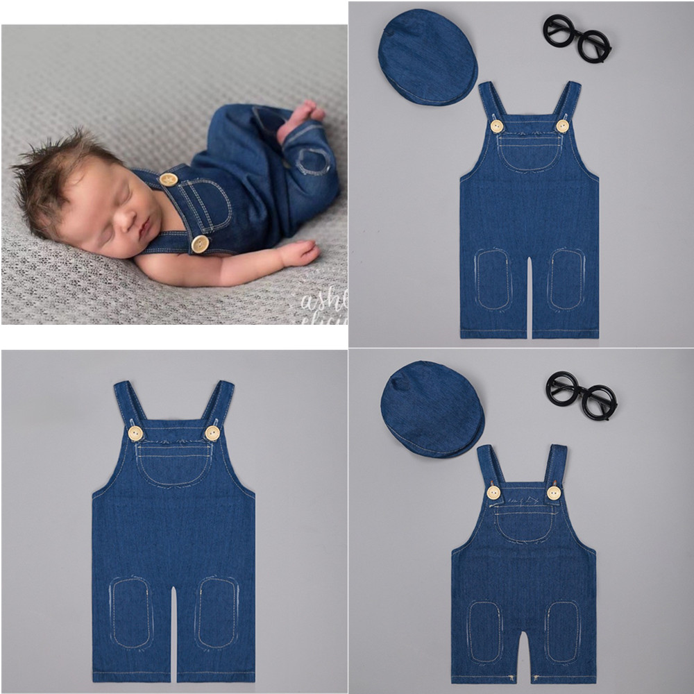 ❤️Newborn Photography Clothing - Baby Overall Denim 评论和价格