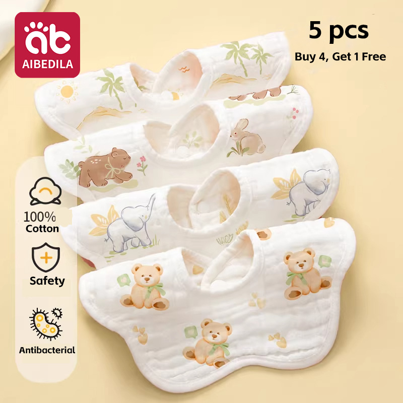 5-Pack Baby Muslin Bandana Bib - Printed Bibs Pack 评论和价格