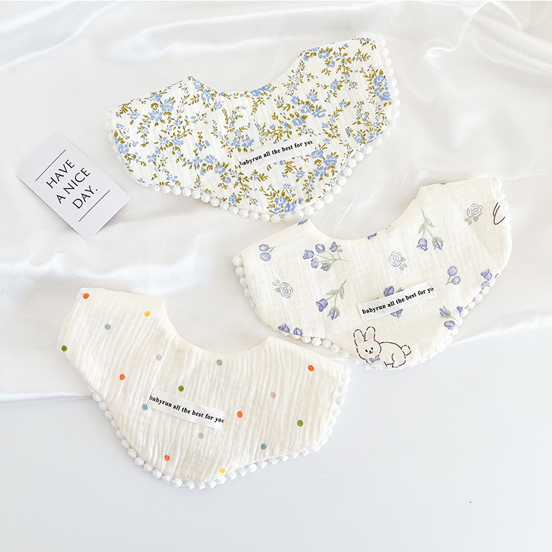 3pcs Pack Cotton Gauze Baby Gi - Printed Bibs Pack 评论和价格