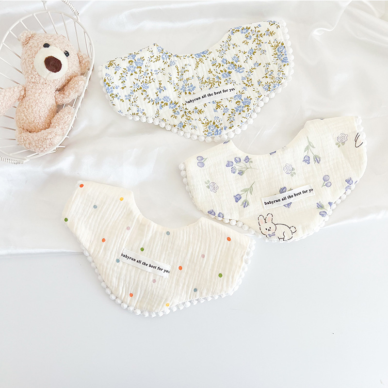 3pcs Pack Cotton Gauze Baby Gi - Printed Bibs Pack 评论和价格