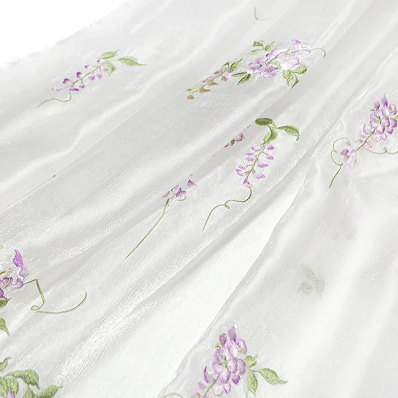 Wisteria Embroidery Fabric DIY - Baby Clothing In Summer 评论和价格